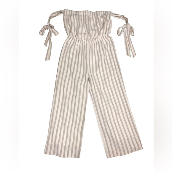 Sadie & Sage Pants - Sadie & Sage Strapless Tie Sleeve Jumpsuit Size Small
